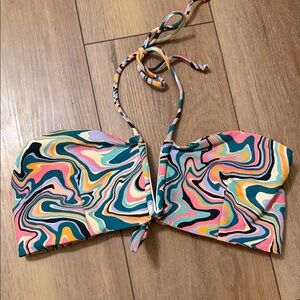 Colorful Swirl Patterned Women's Bikini Top